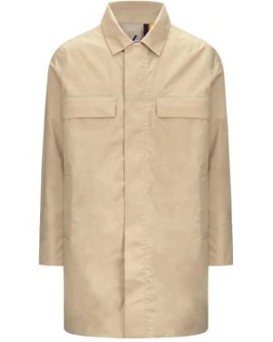 K-Way Classic-Collar Coat - Natural