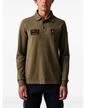 Aeronautica Militare Tricolour Arrows Long-Sleeve Polo Shirt - Green