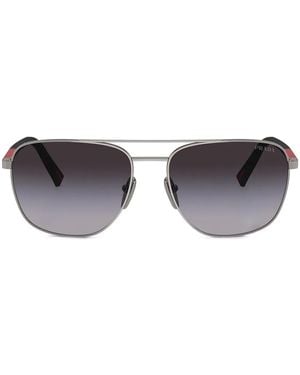 Prada Linea Rossa Oval Frame Sunglasses - Grey
