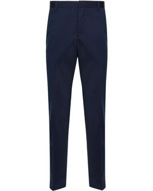 Calvin Klein Tapered Wool-Blend Tailored Trousers - Blue