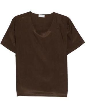P.A.R.O.S.H. Saxon Short-Sleeve Blouse - Brown