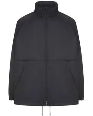 Saint Laurent High-Neck Raglan-Sleeve Zip-Up Jacket - Blue