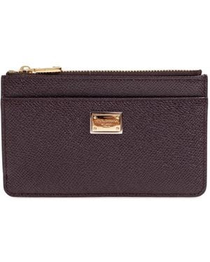 Dolce & Gabbana Dolce & Gabbana Dauphine Calfskin Card Holder - Purple