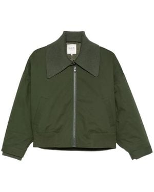 Sea Point-Collar Bomber Jacket - Green
