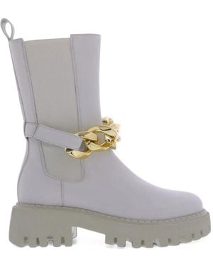 Toral Shoes Long Beach Chain-Link Chelsea Boots - Grey