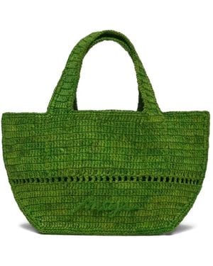 Maje Panier En Raphia À Design Tressé - Vert