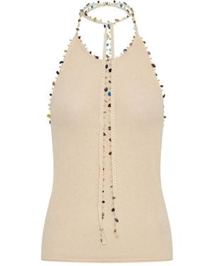 Christopher Esber Beach Quartz Halter-Neck Tank Top - Natural