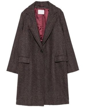 Circolo 1901 Herringbone-Pattern Wool Coat - Brown