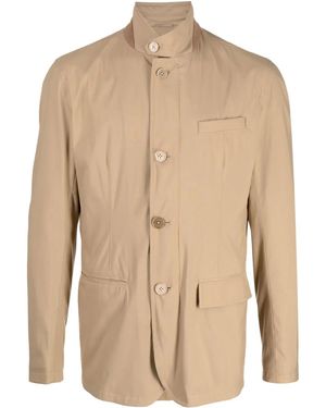 Herno Button-Up Single-Breasted Blazer - Natural