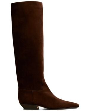 KHAITE Marfa Suede Leather Boots - Brown