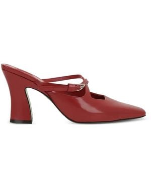 NODALETO Leather Mules - Red