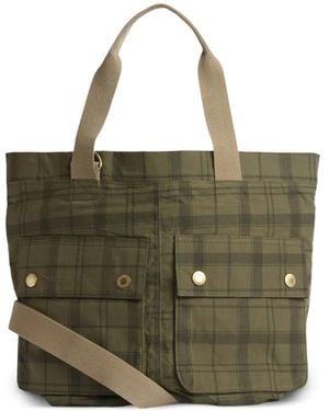 Barbour Transport Tartan-Checked Tote Bag - Green