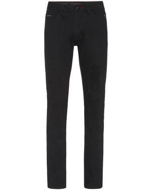 Philipp Plein Super Straight Dragon-Detail Jeans - Black