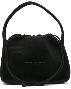 Alexander Wang Small Ryan Ribbed Tote Bag - Black