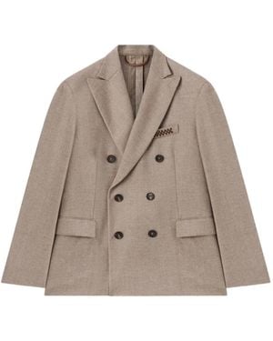 RETORI Double-Breasted Peak-Lapel Blazer - Brown