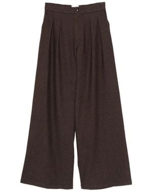 ELEH Pantalones Anchos Con Pinzas - Marrón