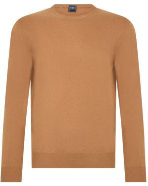 Fedeli Crew-Neck Cashmere Jumper - Brown