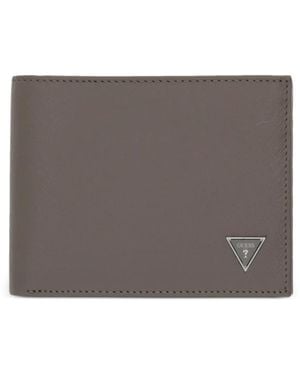 Guess Logo-Plaque Bi-Fold Wallet - Grey