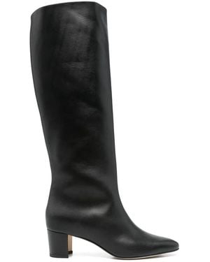 Manolo Blahnik 50Mm Leather Knee-High Boots - Black