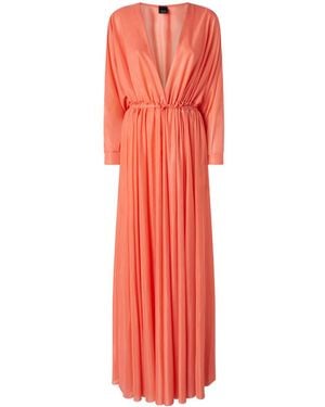 Pinko Ruched Maxi Dress - Red