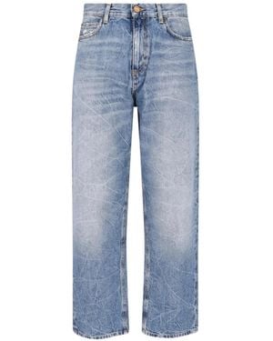 Cultura Jeans Con Effetto Schiarito - Blu