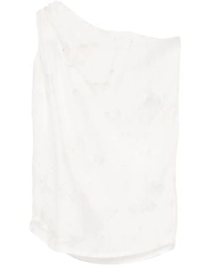 BLAKLACE Butterfly One-Shoulder Top - White