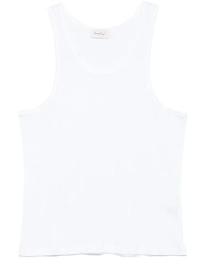 Second/Layer Ribbed-Cotton Tank Top - White