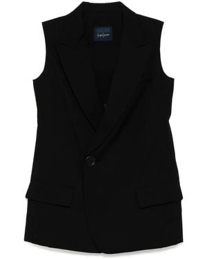Yohji Yamamoto Wide Lapels Gilet - Black