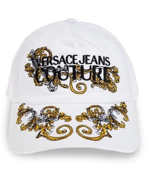 Versace Jeans Couture Cappello Da Baseball Con Ricamo Barocco - Bianco