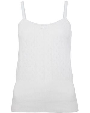 JW Anderson Pointelle-Top mit Logo-Stickerei - Weiß
