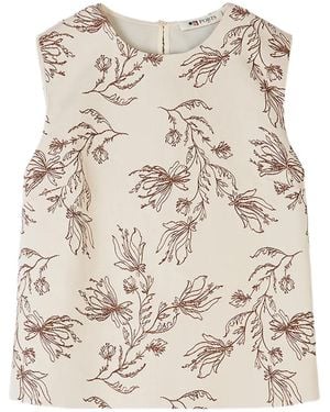 Ports 1961 Floral-Embroidered Top - Natural