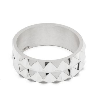 Le Gramme 7G Guiloché Pyramid Ribbon Ring - Wit