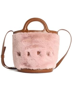 Marni Micro Tropicalia embroidered-logo tote bag - Pink