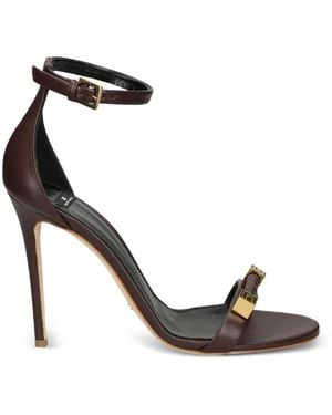 Elisabetta Franchi Sandalen Met Logoplakkaat - Zwart