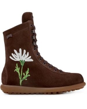 Camper Bottines Pelotas Ariel À Fleurs - Marron