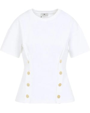 Elisabetta Franchi Buttoned T-Shirt - White