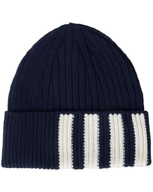 Thom Browne Four-Striped Knitted Bennie - Blue