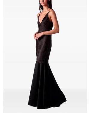 Bless Lace-Overlay Fishtail Maxi Dress - Black