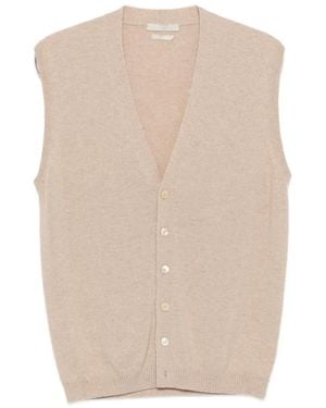 Daniele Fiesoli Cashmere V-Neck Vest - Natural