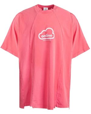 Vetements T-Shirt Con Stampa Nuvole - Rosa