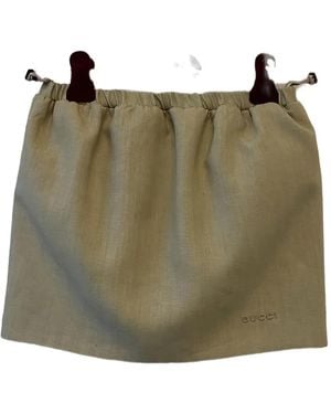 Gucci Tulip Elastic-Waistband Linen Mini Skirt - Green