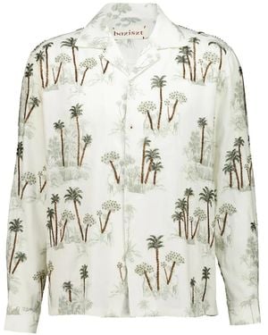BAZISZT Rico Bead-Embellished Palm-Tree Shirt - White