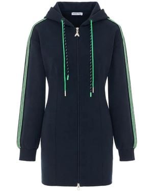 Patrizia Pepe Side-Stripe Hooded Mini Dress - Blue
