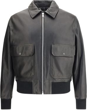 Belstaff Zip-Up Leather Jacket - Grey