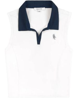 Sporty & Rich Pollared Sleeveless T-Shirt - Blue