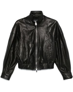 Dondup Leather Bomber Jacket - Black
