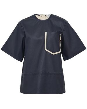 Lee Mathews Chemise Henry À Poche Poitrine - Bleu