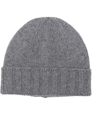 GIUUNO Ribbed-Brim Beanie - Grey