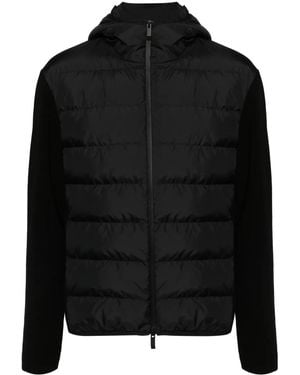Moncler パデッドパネル フーデッドジャケット - ブラック