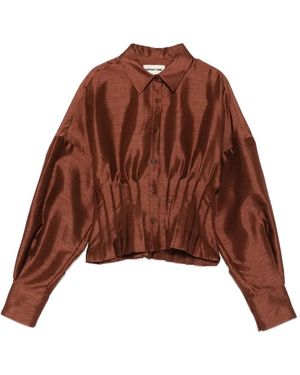 ShuShu/Tong Pleated-Waist Shirt - Brown